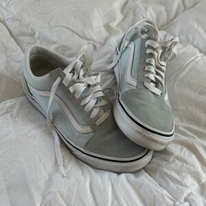 Light blue and White Vans